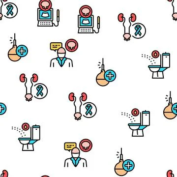 Prostatitis Disease Vector Seamless Pattern Stock Illustration