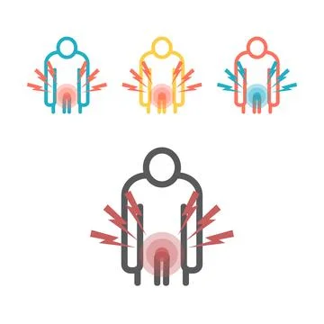 Prostatitis line icon. Vector signs for web graphics Stock Illustration