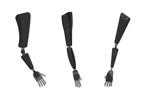Prostheses of human hands set Stock Illustration