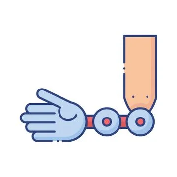 Prosthesis of hand flat style icon Illustrazione stock