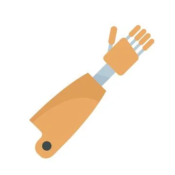 Prosthesis hand icon flat isolated 스톡 일러스트