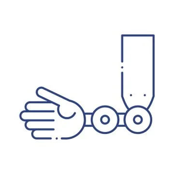 Prosthesis of hand line style icon Illustrazione stock