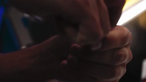 Prosthesis for hands. Assembly of a prosthetic hand in the garage Stock Footage 171884397