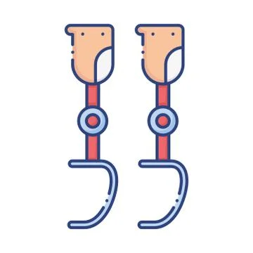 Prosthesis of legs flat style icon Illustrazione stock