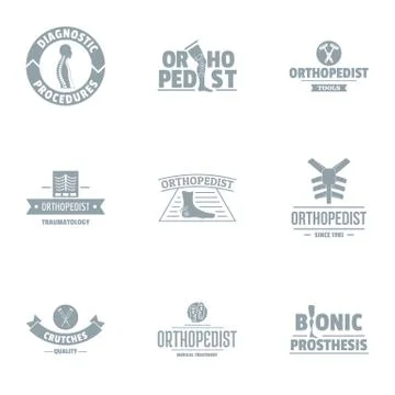 Prosthesis logo set, simple style Illustrazione stock