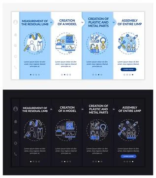 Prosthesis production onboarding vector template Ilustração Stock