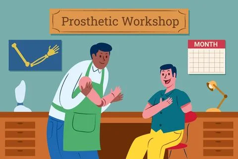 Prosthetic Arm For Disable Man Stock Illustration