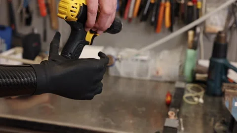 Prosthetic hand, mechanical setting, power tools 스톡 동영상 302029397