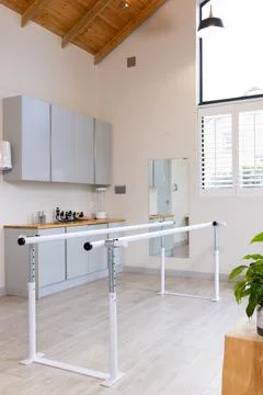 Prosthetic lab with parallel bars for physical therapy and rehabilitation Stock Photos