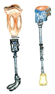 Prosthetic leg sketch Illustrazione stock