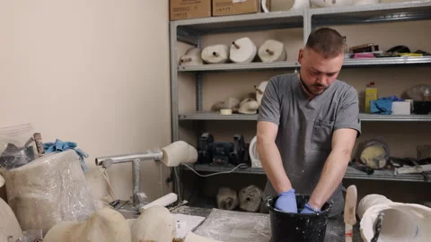 Prosthetic leg, Workspace tools, Mold development Stock-Footage 243318865