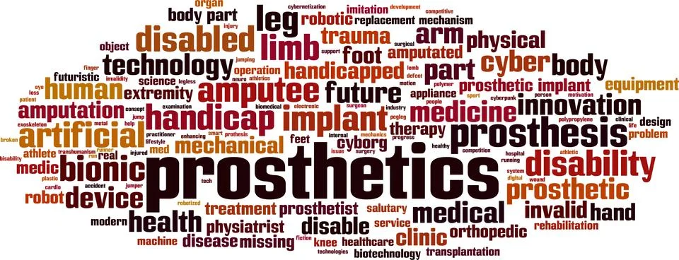 Prosthetics word cloud Stock Illustration