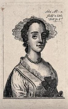 A prostitute with her name and charges. Etching by Wenzel Hollar. Stock Illustration