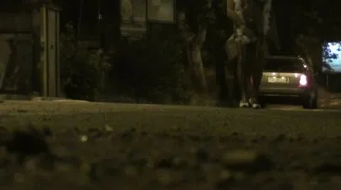 Prostitute in the street Stock Footage 11356645