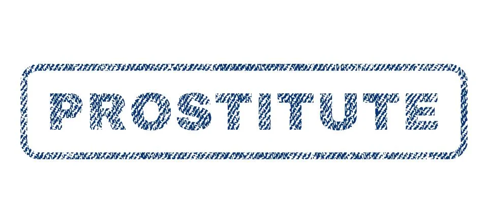 Prostitute Textile Stamp Stock Illustration