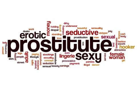 Prostitute word cloud Stock Illustration