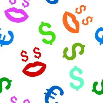 Prostitution Smiley Flat Vector Seamless Pattern Illustrazione stock