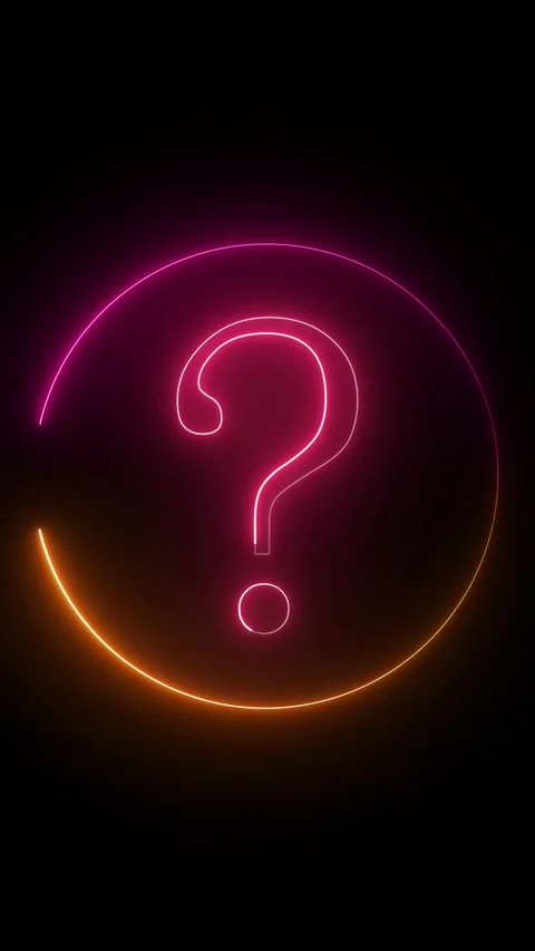 Prostrate animated question sign with glowing neon light effect for mobile .. Stock Footage 293780932