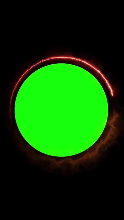 Prostrate glowing neon green round shape animation video with dynamic light.. Stock Footage 293776575