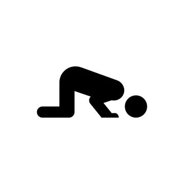 Prostration pose character icon symbol Stock Illustration