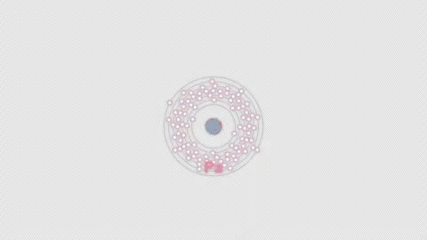 Protactinium Pa Bohr Atom Model Clean No Text Animation Video Overlay Alpha 4K 動画素材 339371981