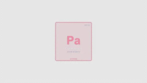 Protactinium Pa Periodic Table Element Tile Labeled Animation Video Overlay Alph 動画素材 339366602