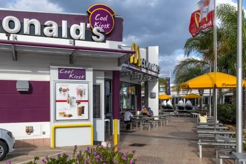 Protaras, Cyprus - Oct 6. 2019. The McDonald's on Protaras Avenue Stock Photos