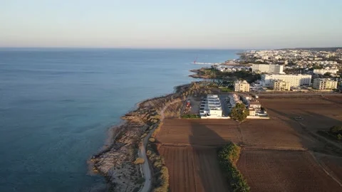 Protaras. Evening coast of Cyprus. Resort town in eastern Cyprus. Stock Footage 202020300