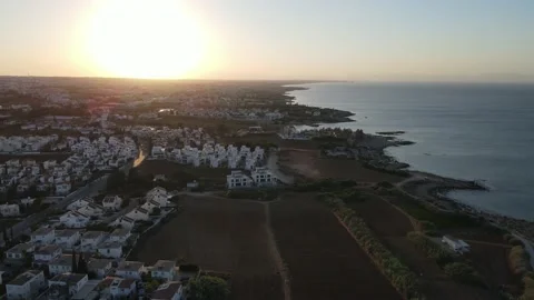 Protaras. Evening coast of Cyprus. Resort town in eastern Cyprus. Stock Footage 202020418