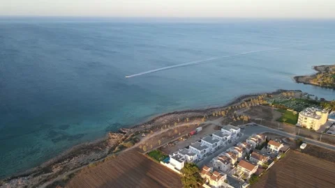 Protaras. Evening coast of Cyprus. Resort town in eastern Cyprus. Stock Footage 202021277