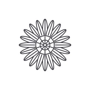 Protea line icon concept. Protea flat vector sign, symbol, illustration. Stock Illustration