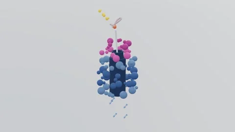 Proteasome protein qc 3d loop white background 3D animation seamless loop Stock Footage 341850827