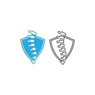 Protect backbone, shield spine. Vector icon template Stock Illustration