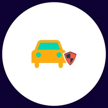 Protect car computer symbol Stock Illustration