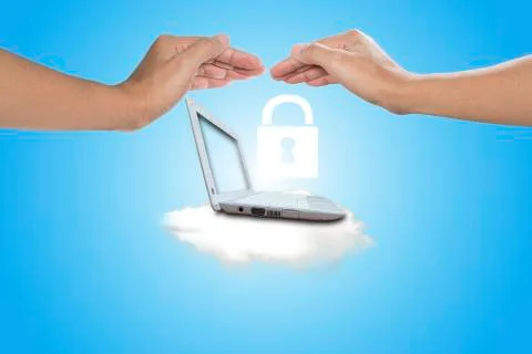 Protect cloud information data concept. Stock Illustration