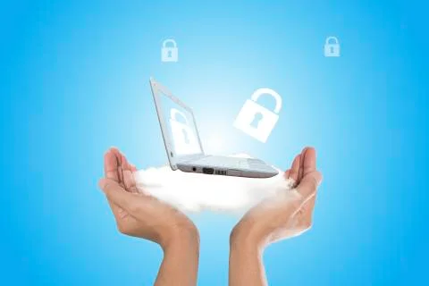 Protect cloud information data concept. Stock Photos