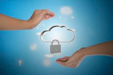 Protect cloud information data concept. Foto stock