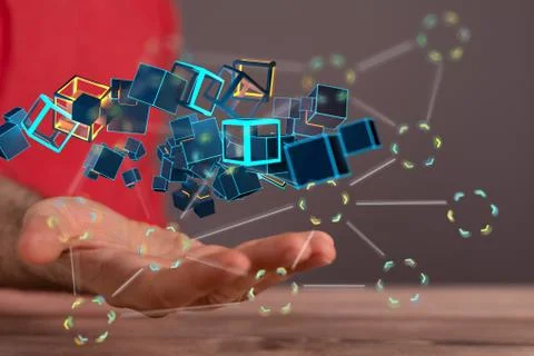 A Protect Cloud Information Data Concept. digital 3d Stockfoto's
