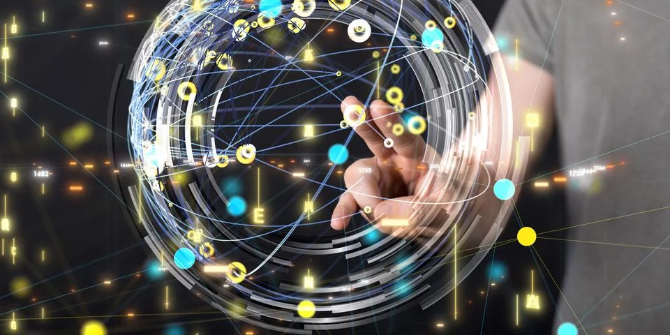 A Protect Cloud Information Data Concept. digital 3d 写真素材