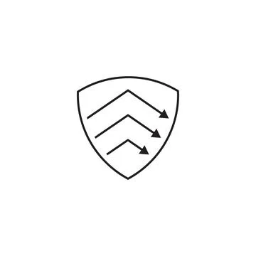 Protect falling down arrow graph, inflation, recession protection. Icon ill.. Stock Illustration