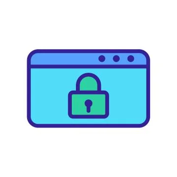 Protect the files of the computers icon vector. Isolated contour symbol illus Illustrazione stock