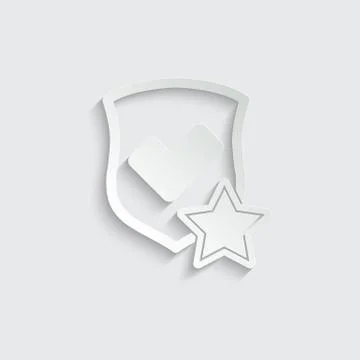 Protect icon. secure  icon. Shield with  star and check mark icon sign vector Stock Illustration