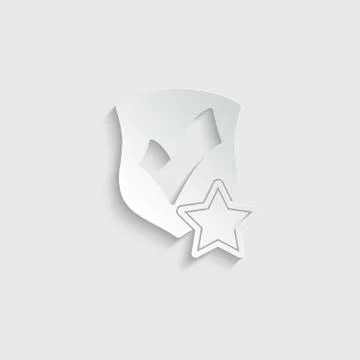 Protect icon. secure  icon. Shield with  star and check mark icon sign vector Stock Illustration