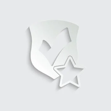 Protect icon. secure  icon. Shield with  star and check mark icon sign vector Stock Illustration