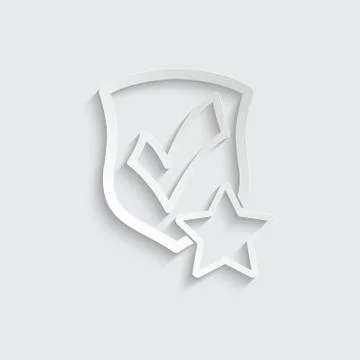 Protect icon. secure  icon. Shield with  star and check mark icon sign vector Stock Illustration