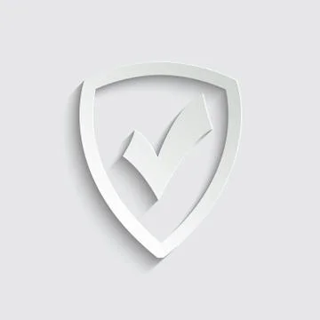 Protect icon. secure line style. Shield with check mark icon sign vector Stock Illustration