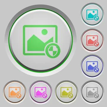 Protect image push buttons Stock Illustration