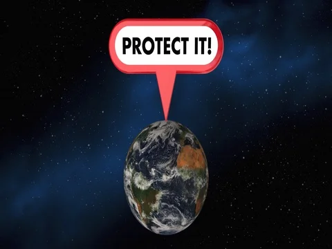 Protect It Planet Earth Save Environment - Includes public domain image by NASA Stock Footage 80577911