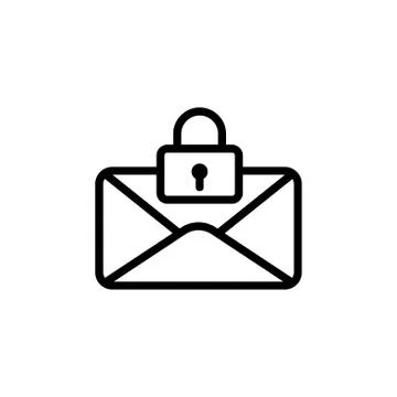 Protect the mail icon vector. Isolated contour symbol illustration Stock Illustration
