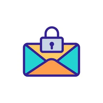 Protect the mail icon vector. Isolated contour symbol illustration Stock Illustration